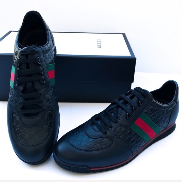 gucci leather web sneaker